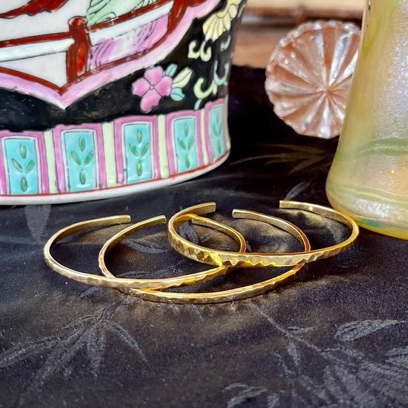 Gorjana Jewelry - Gorjana Hammered Gold Cuff Bracelets 14Kgf 925Silver